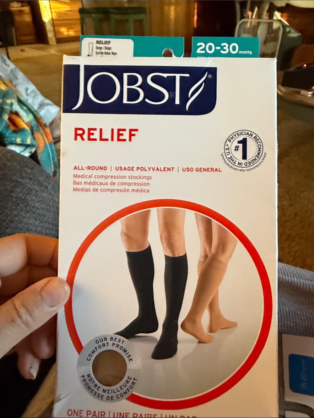 JOBST Relief Compression Knee-High Socks for Women — Beige